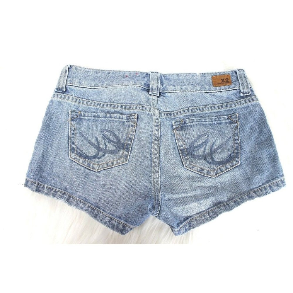 X2 Express Blue Denim Jean Shorts Womens sz 2 Actual 30x2